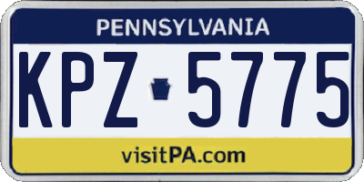 PA license plate KPZ5775