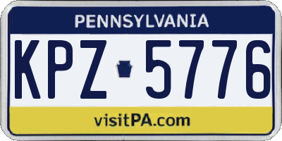PA license plate KPZ5776