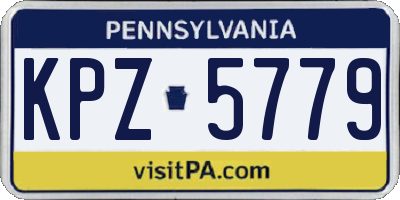 PA license plate KPZ5779