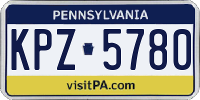 PA license plate KPZ5780
