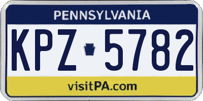 PA license plate KPZ5782