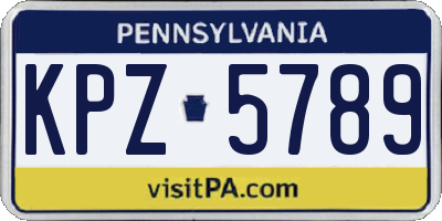 PA license plate KPZ5789