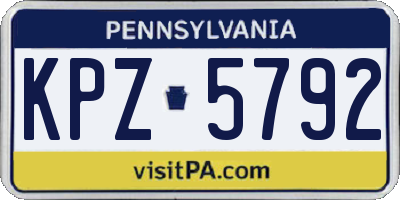 PA license plate KPZ5792