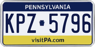 PA license plate KPZ5796