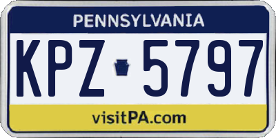 PA license plate KPZ5797