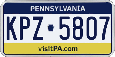 PA license plate KPZ5807