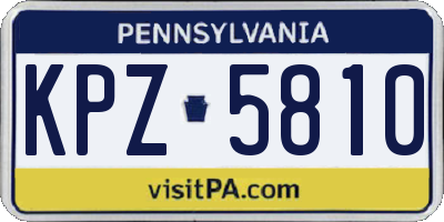 PA license plate KPZ5810