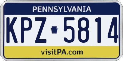 PA license plate KPZ5814