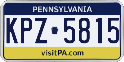 PA license plate KPZ5815