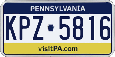 PA license plate KPZ5816