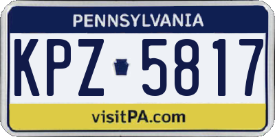 PA license plate KPZ5817