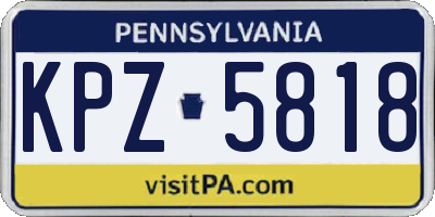 PA license plate KPZ5818
