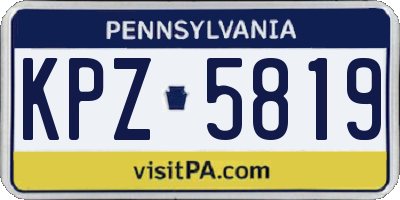 PA license plate KPZ5819