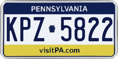 PA license plate KPZ5822