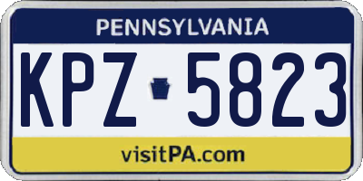 PA license plate KPZ5823