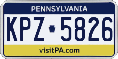 PA license plate KPZ5826