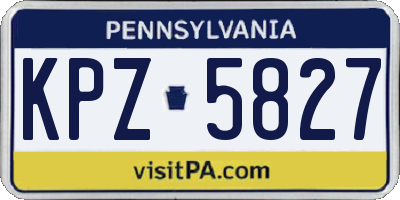 PA license plate KPZ5827