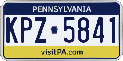 PA license plate KPZ5841