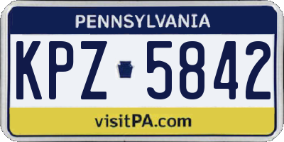 PA license plate KPZ5842