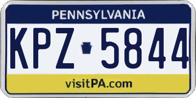 PA license plate KPZ5844