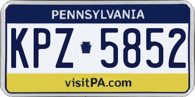 PA license plate KPZ5852