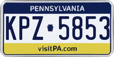 PA license plate KPZ5853