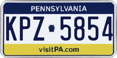 PA license plate KPZ5854