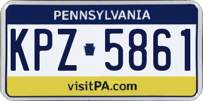 PA license plate KPZ5861