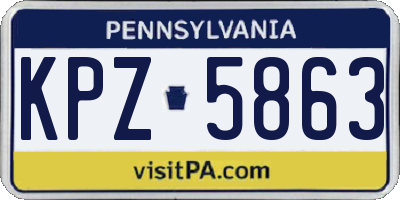PA license plate KPZ5863