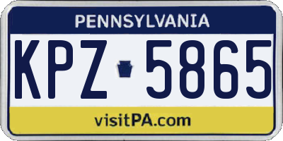PA license plate KPZ5865