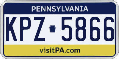 PA license plate KPZ5866