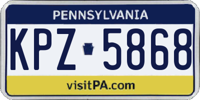 PA license plate KPZ5868