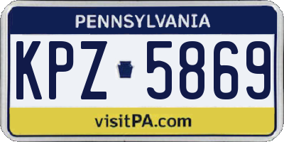 PA license plate KPZ5869