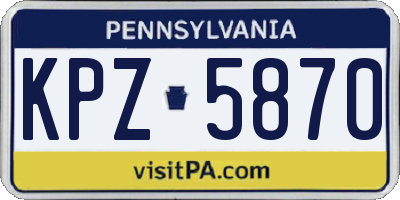 PA license plate KPZ5870