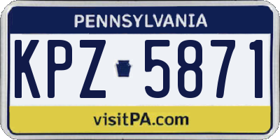 PA license plate KPZ5871