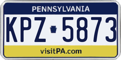 PA license plate KPZ5873