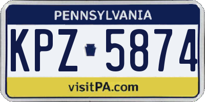PA license plate KPZ5874