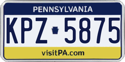 PA license plate KPZ5875