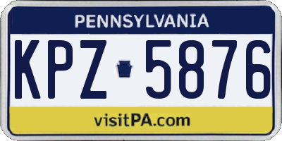 PA license plate KPZ5876