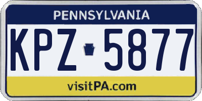 PA license plate KPZ5877