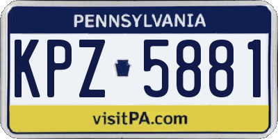 PA license plate KPZ5881