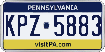 PA license plate KPZ5883
