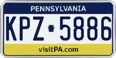 PA license plate KPZ5886