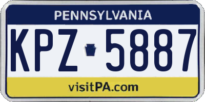 PA license plate KPZ5887