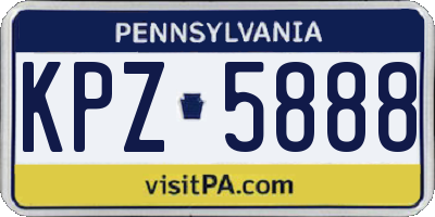 PA license plate KPZ5888