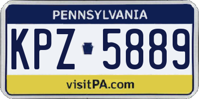 PA license plate KPZ5889