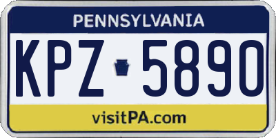 PA license plate KPZ5890