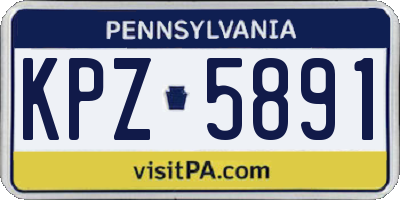 PA license plate KPZ5891