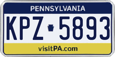 PA license plate KPZ5893