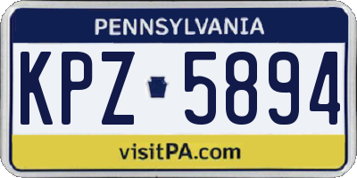 PA license plate KPZ5894